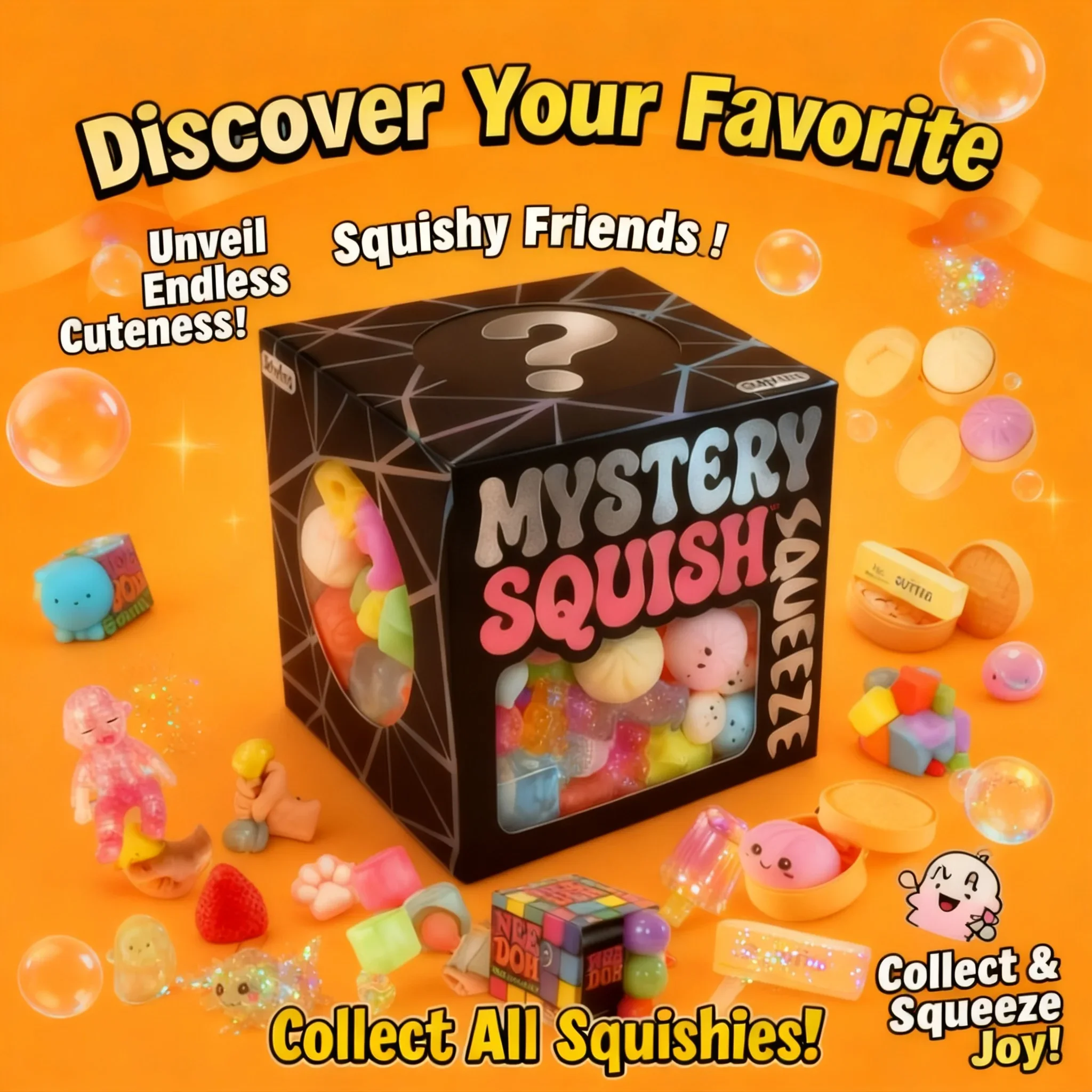 Funny Fidget Squishy Stress Relief Toys Mix Surprise Blind Box Cute Squeeze 1 Pcs Random Guaranteed