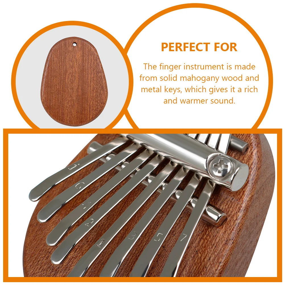 

Finger Piano Mini Thumb Piano Necklace 8 Keys Kalimba Wooden Kalimba Finger Instrument for Beginners Travel
