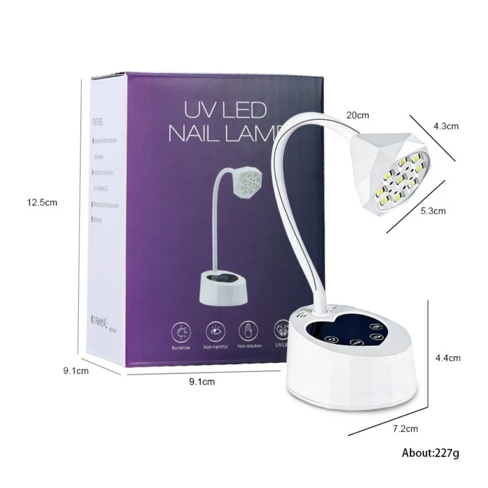 USB Type-C UV LED Nail Lamp with 4 Timer Settings LCD Touch Control Rechargeable Nail Lamp 360° Bendable Drying Nail Dryer view 6