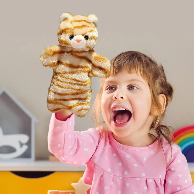 Kat Handpop Storytelling Zachte Handpop Kat Dierenpoppen Dieren Knuffel Fantasierijk Pretend Educatief Speelgoed Voor Kinderen