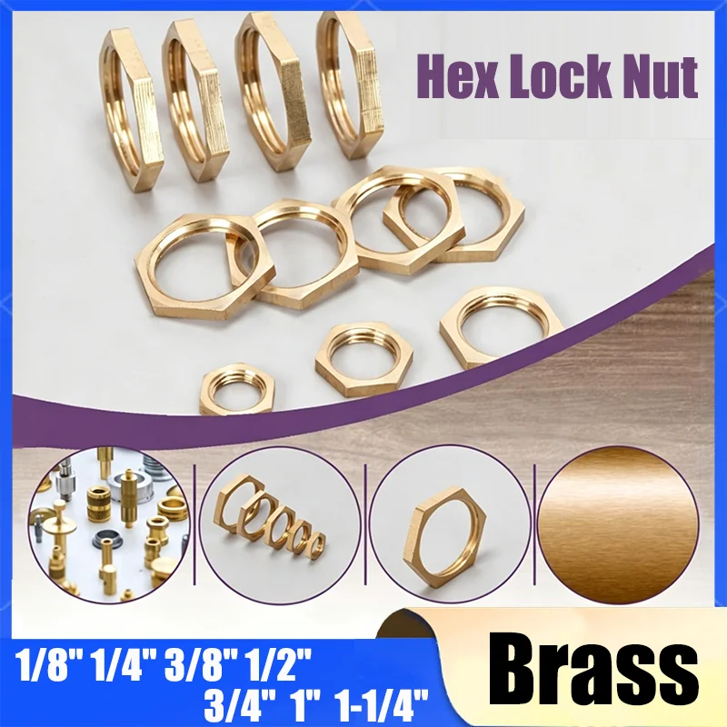 Brass Hex Lock Nuts Pipe Fitting  1/8