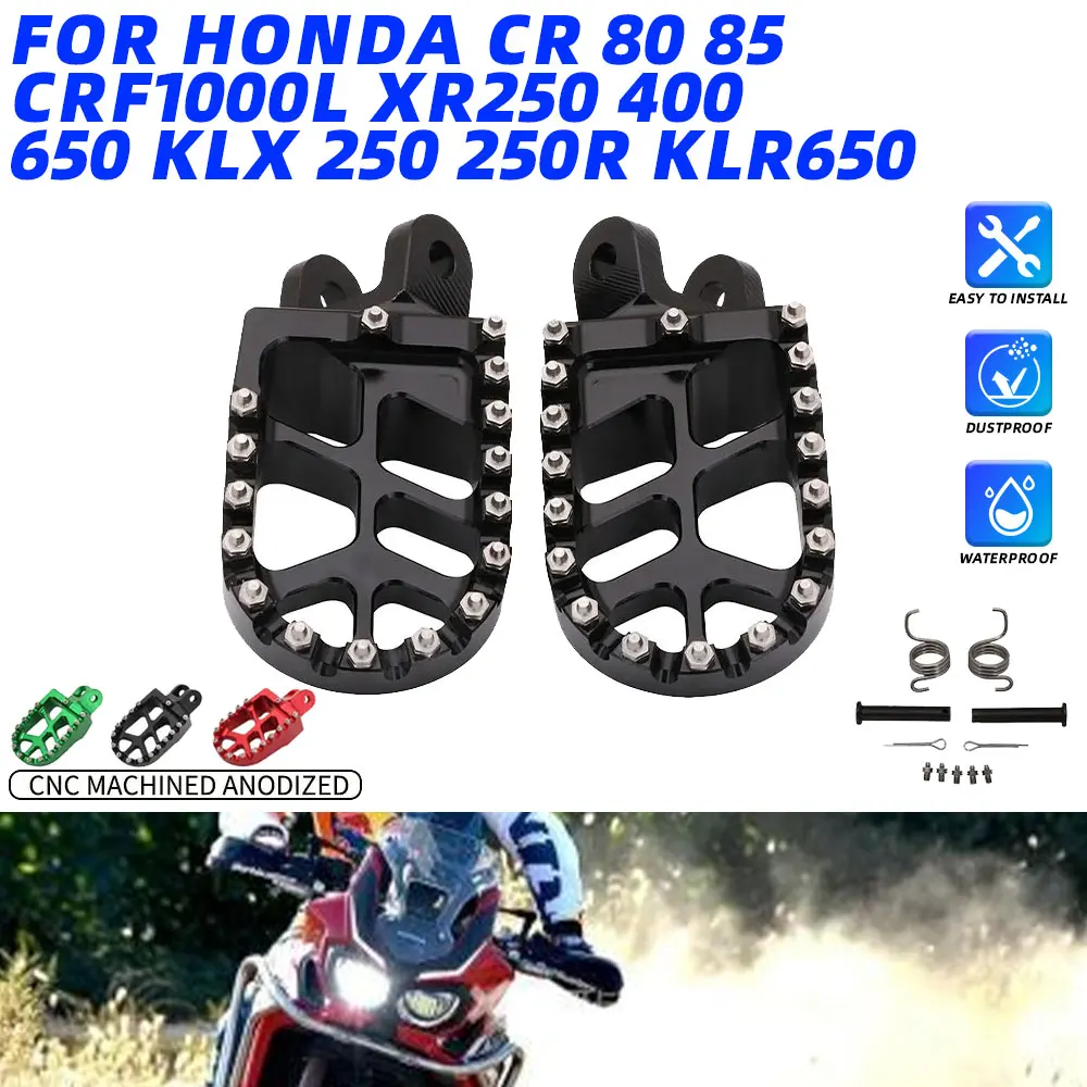 Fußrasten Fußrasten Fuß Pedal Aluminium Für Honda CR80 85 CRF1000L XR250 400 650 KLX 250 250R KLR650 Motorräder Zubehör
