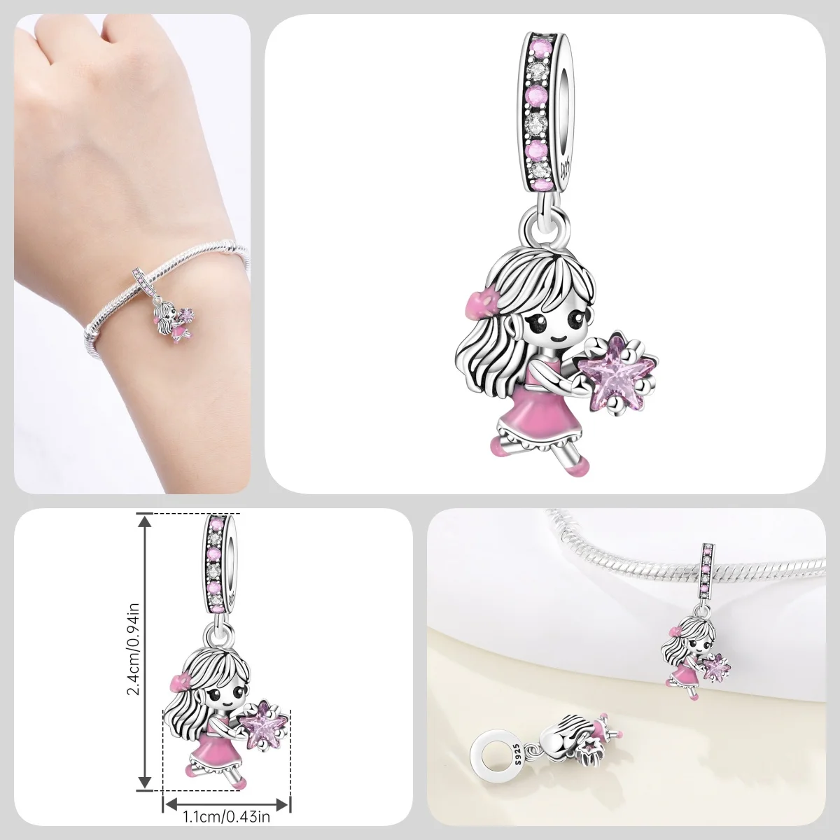HEIßER 925 Sterling Silber Cartoon Charakter Arzt Krankenschwester Paare Perlen Fit Frauen Armbänder Charms DIY Geburtstag Party Geschenke Schmuck – Detail 12