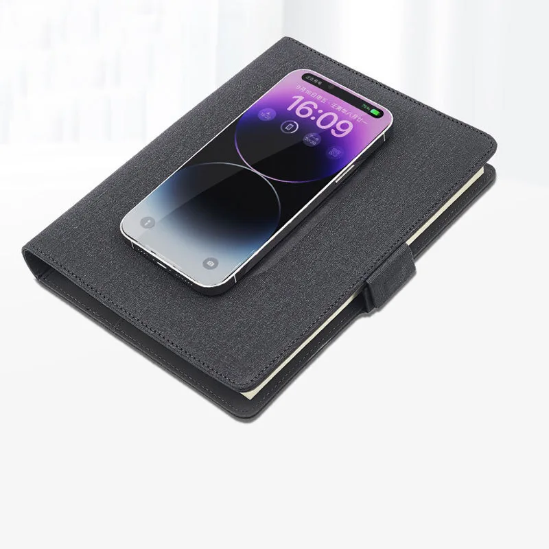 A5 Wireless Charging Notebook PU High And Gift Mobile Power Supply for Business and Office Use Wireless Charging Notebook Binder