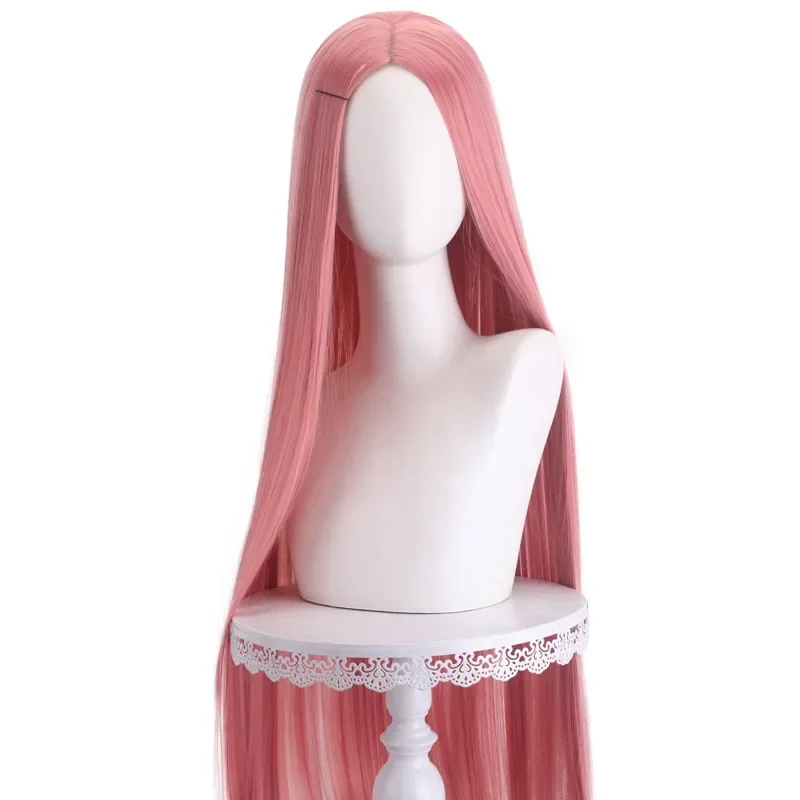 40Inch Long Straight Cosplay Wig Centre Parting Central Split Blond Pink Rose Red Purple Heat Resistant Synthetic Hair Wigs image 5