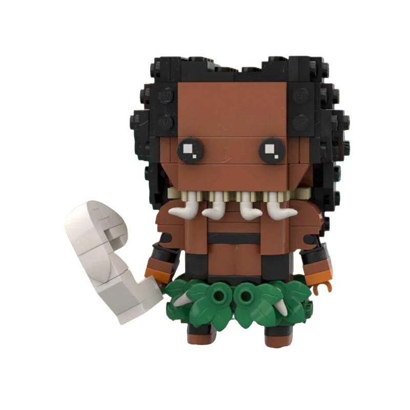 199 шт. MOC BrickHeadz Модель Мауи, строительные блоки, архитектурный конструктор, рождественский подарок, игрушка, 3D-поделка, коллекция кирпичиков, искусство, DIY, подарок на день рождения