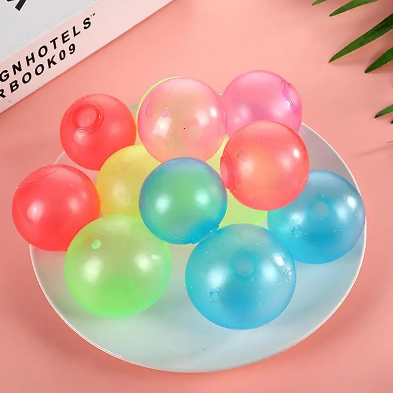 Elastic Ball Children Toy Colored Glow Bouncing Ball Squeeze Balls Kids Entertainment Games Gift Party Favor Decorations