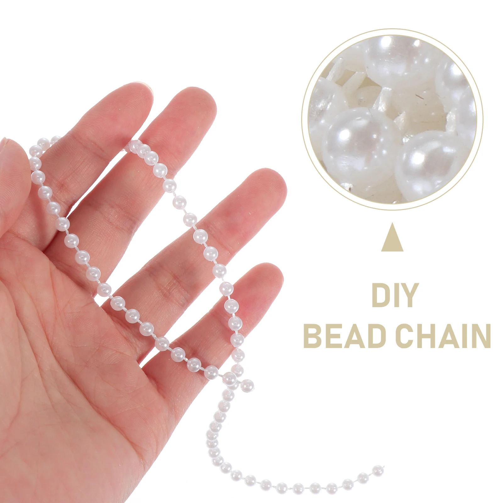 

1 Roll Imitation Pearl Cotton Thread Bead Chain Diy String Beads Accessory For Christmas Wedding Party Decor Handicraft Sewing