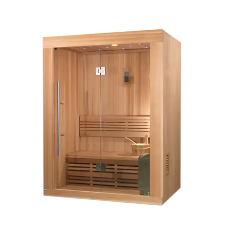 Hot Sale Wooden Sauna Canada Cedar 2 Individual Wet Steam Sauna