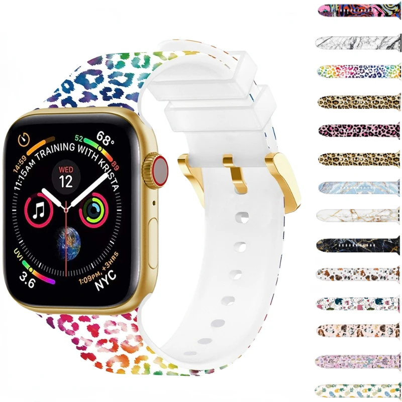 カラーパターンシリコンブレスレット,Apple Watch ultra用ストラップ,2, 10, 9, 8, 7, 49mm, 45mm, 41mm,iwatchシリーズ6,5,se 44mm、40mm、42mm、38mm