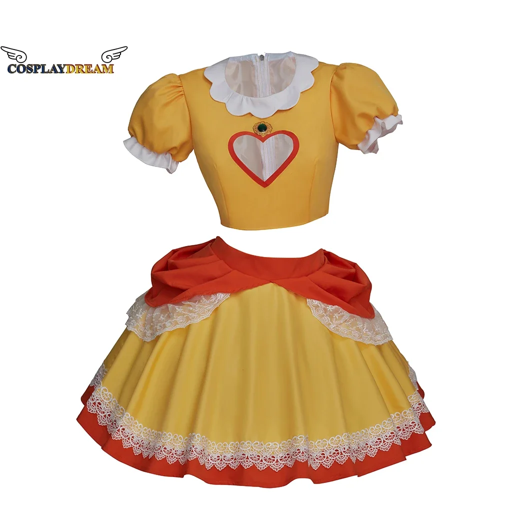 

Daisy Peach Sister Dress Cosplay Costume For Adult Women Halloween Costume Dress Daisy Yellow Tops Skirts Set