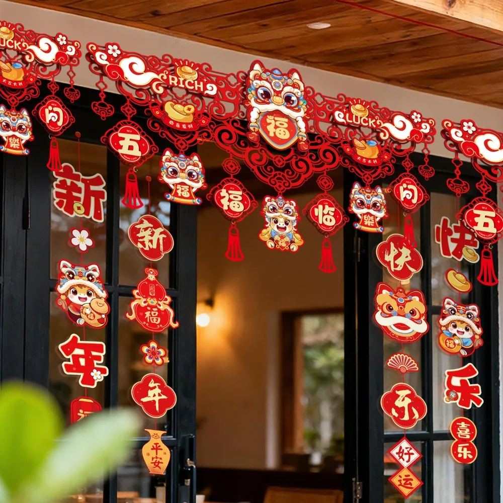 

Felt New Year Door Decoration Traditional Good Luck Chinese Lucky Ornament Hanging Handmade Horse Year Door Banners