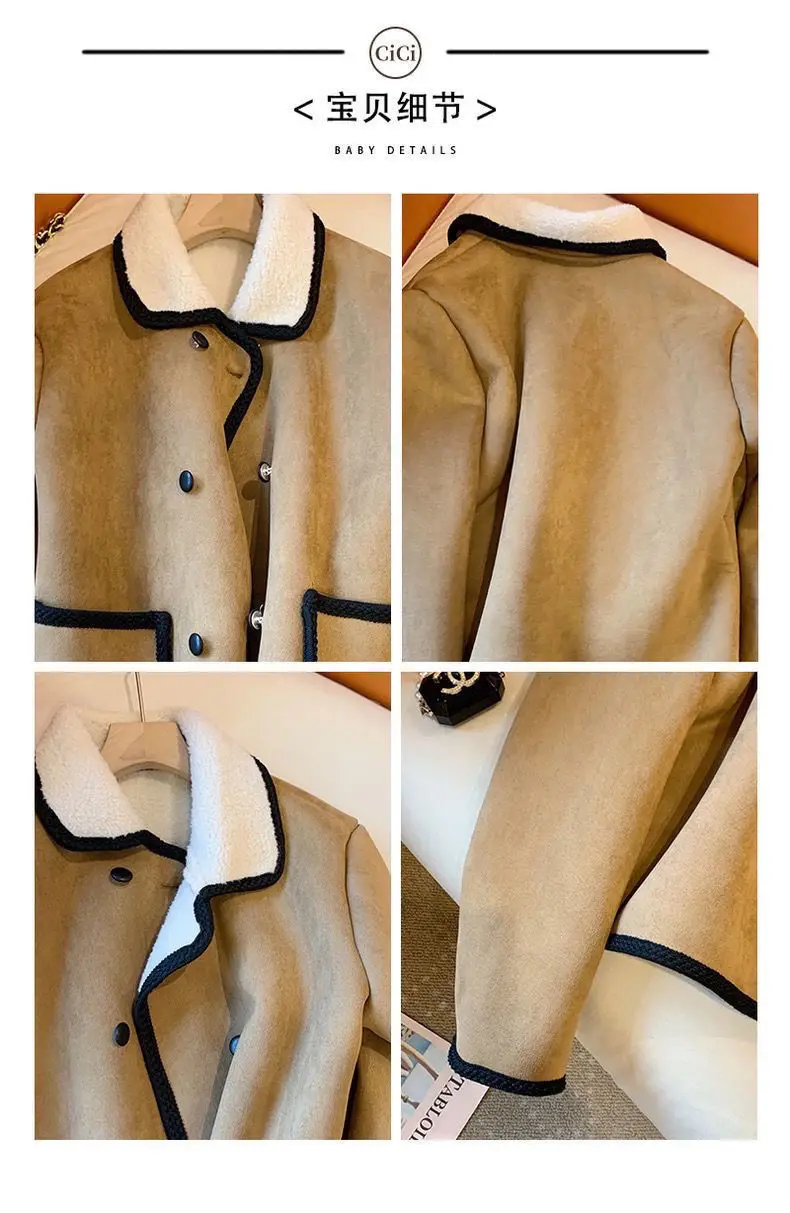 Chaqueta de cordero integrada de piel de alta gama para otoño e invierno, Top holgado a la moda, versión coreana, doble fila, estilo fragante, nuevo artículo