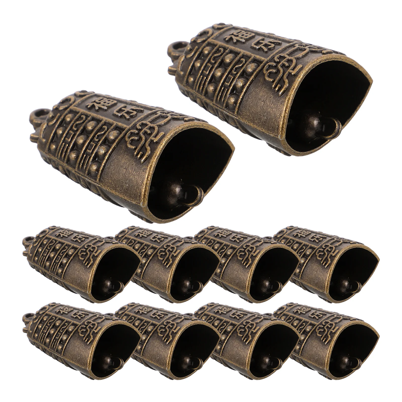 

16Pcs Bronze Feng Shui Bell Charm Mini Chinese Copper Pendant for DIY Craft Bells Door Decoration Jewelry Making