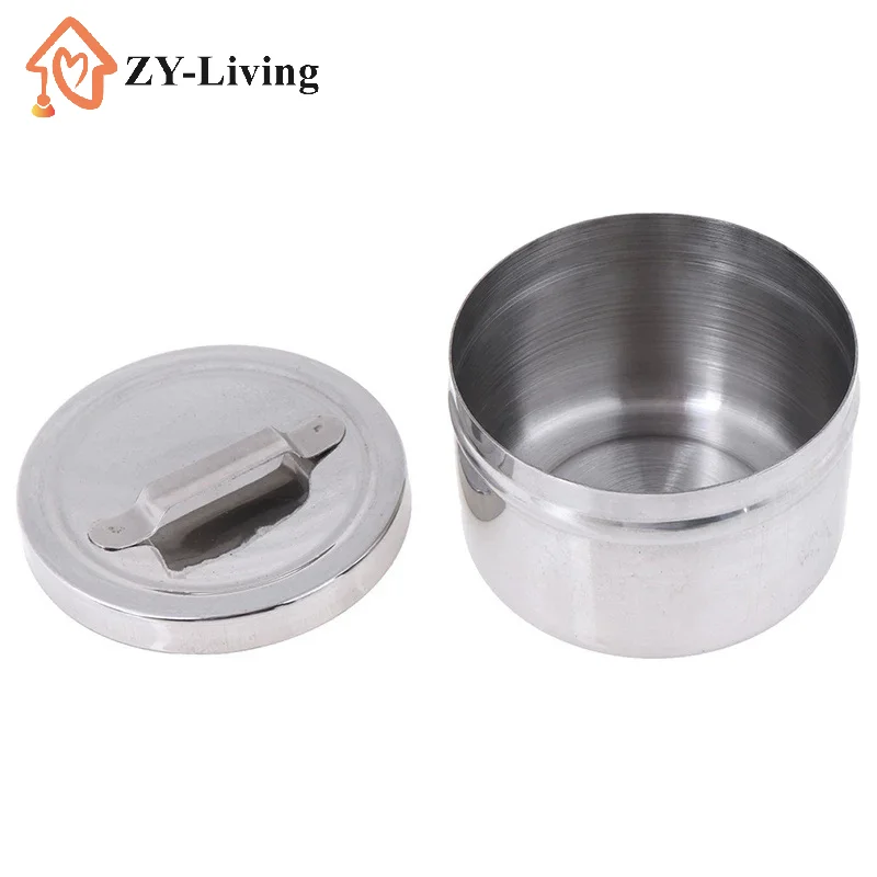 1Pcs 304 Stainless Steel Cotton Can Barrel Laboratory Instruments And Tools Storage Tank With Cover Round Box