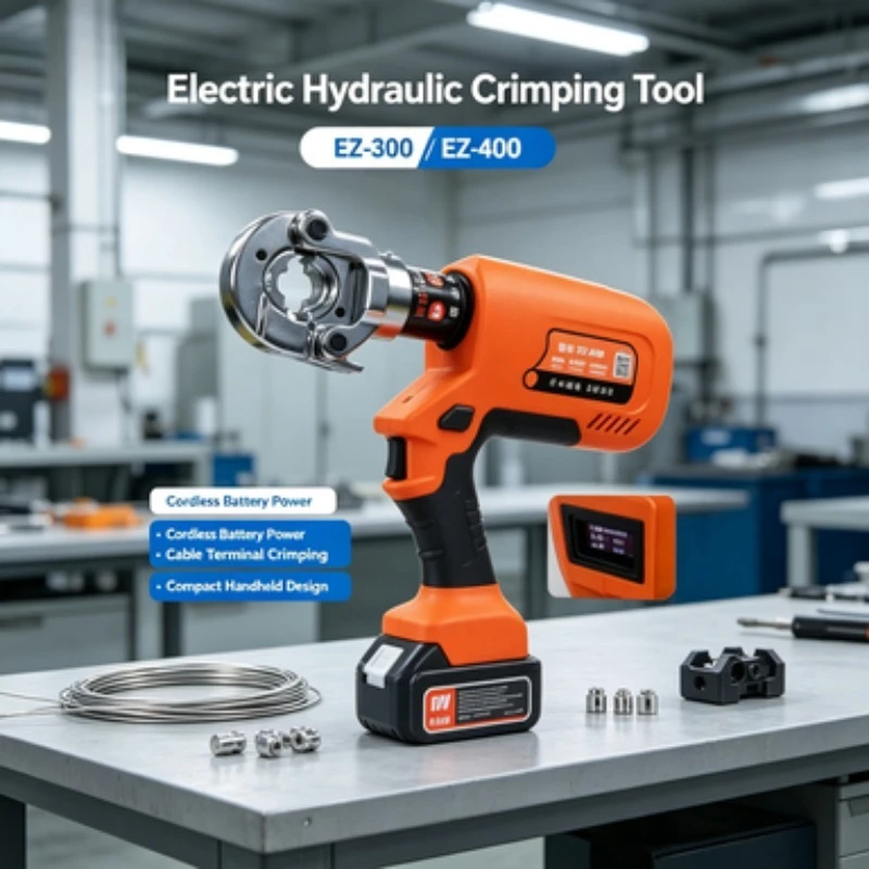 Cordless Electric Hydraulic Crimping Tool Battery Powered Cable Terminal Crimper EZ 300 EZ 400