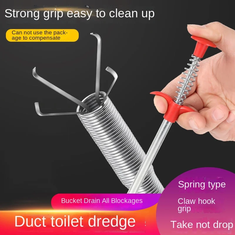 60 centimetri Primavera Tubo di Draga Strumento Flessibile Grabber Pickup Serpente Cavo Aiuto Afferrare Spazzatura Un Scarico Coclea Sbloccare Scarichi Dei Capelli Lavello Wc
