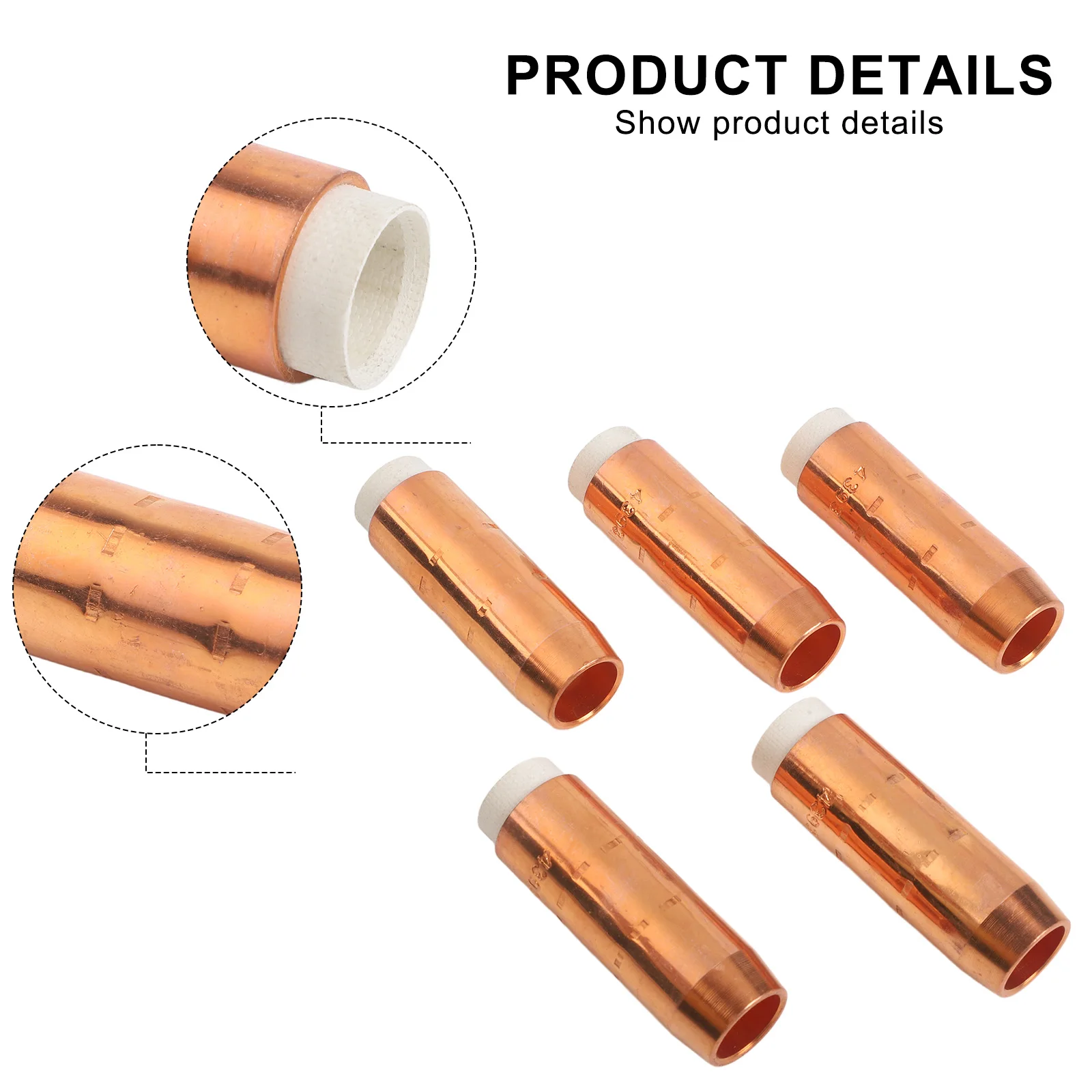 Copper Nozzles for mig Welding Adjustable for contact Tips Set Of 5 Nozzles Working Distance Extension Adjustable for contact