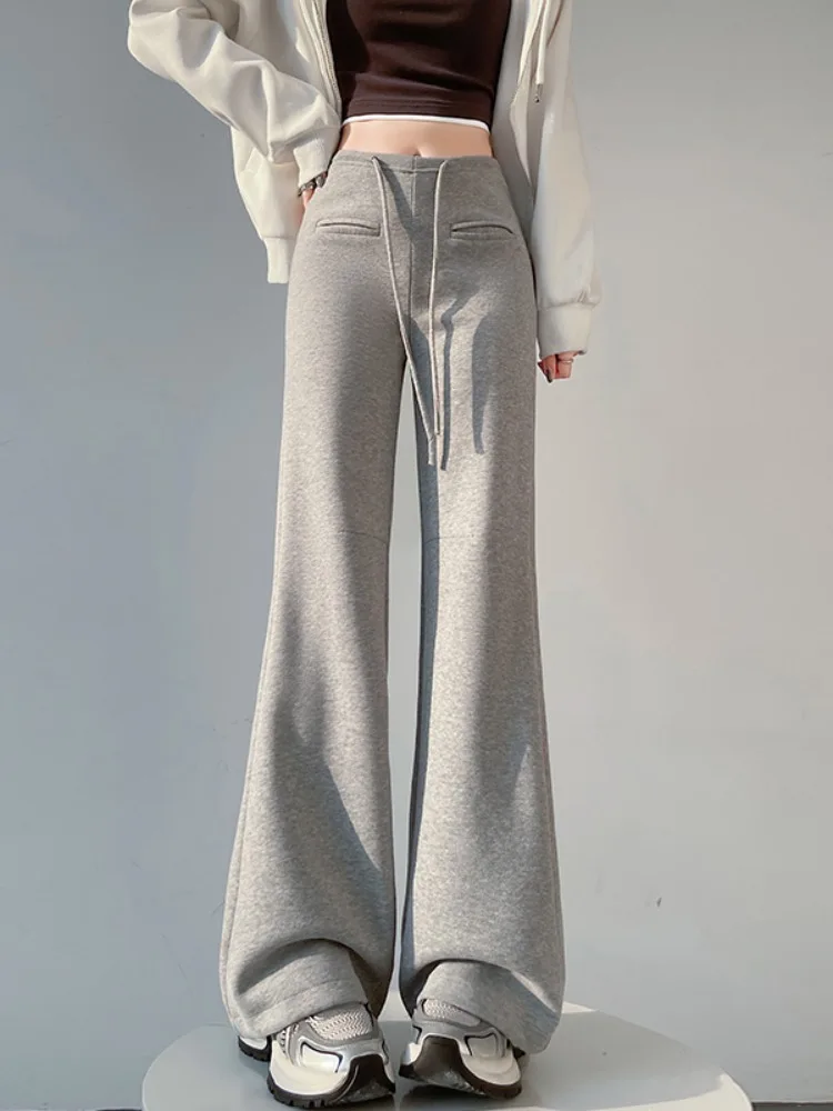 요가 스포츠 팬츠 여성용 하이웨이스트 탄력 허리밴드 여름 신상 슬림 배 컨트롤 캐주얼 플레어 팬츠 한국 스타일