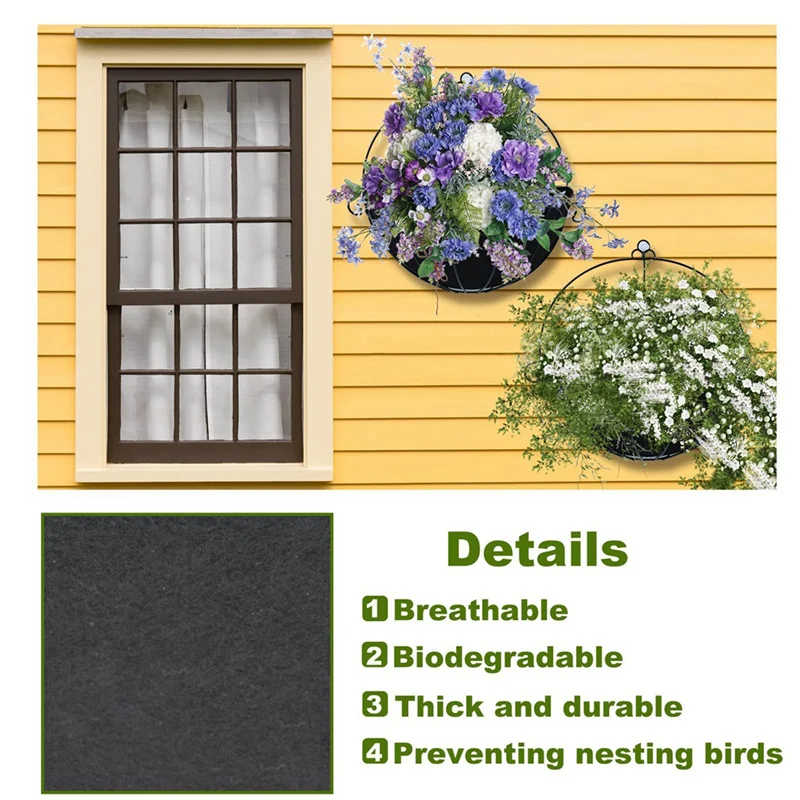 AB45 Half Round Planter Liner,Hanging Basket Liners,Planter Basket Liners Insert For Garden Accessories