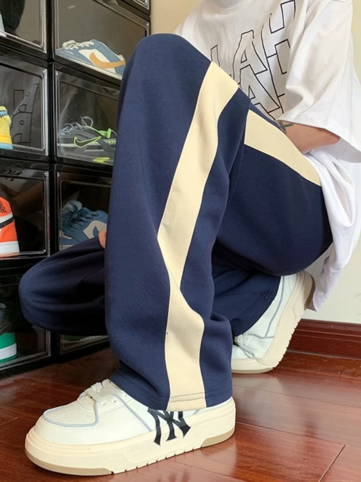 

Large Size Color Blo Ice Silk Men's Spring Autumn Thin Trendy Cool Sensation Straight Leg Long Pants Loose Wide Leg Casual ...