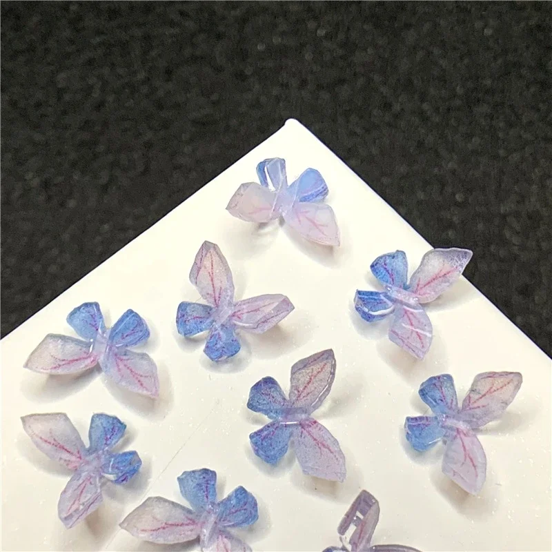 5Pcs Trend Gradient Pink Purple Resin Butterfly Pendant Charms for Earring Bracelet Making DIY Jewelry Accessory Finding