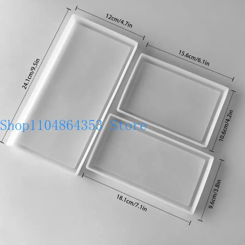 

652F Fruit Tray Molds Silicone Resin Plate Moulds Rectangular Jewelry Dish Molds Silicone Material for Resin Casting Tray