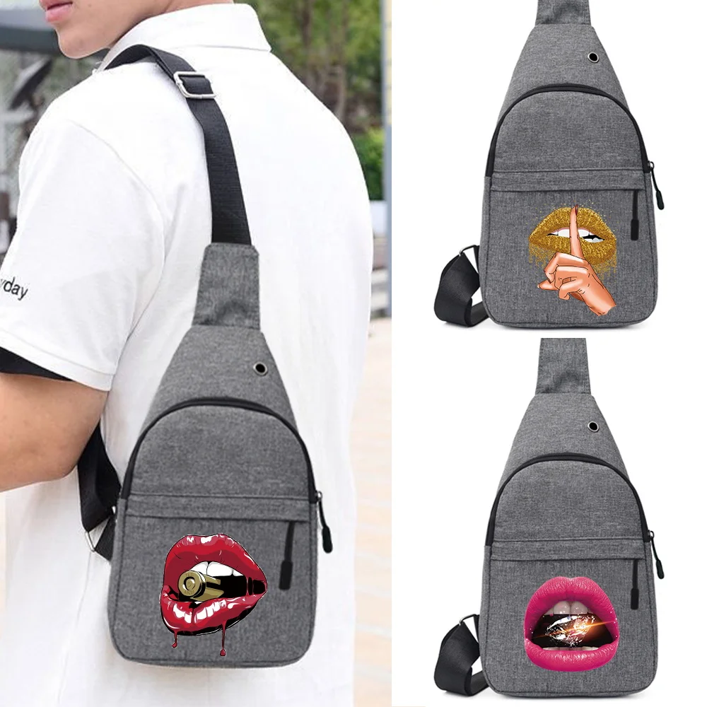

Daily Mouth Series Phone Sundries Storage Pack Crossbody Bags Single Shoulder Chest Bags Men Cycling Commute Adjustable Package