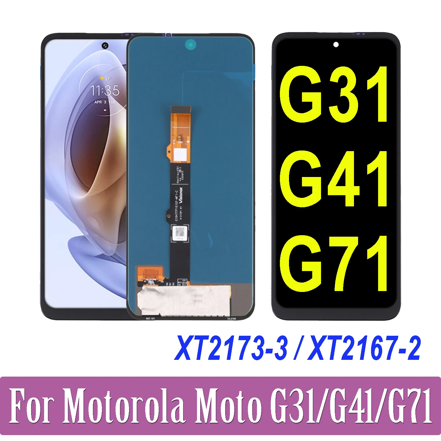 

AMOLED For Motorola Moto G31 G41 G71 5G XT2173-3 XT2167-2 XT2169-1 LCD Display Touch Screen Digitizer Assembly