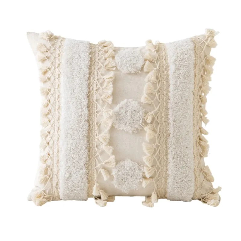 Dekorative Boho-Kissenbezüge mit Quaste für Couch, Bett, Sofa, Morocos, lumbaler getufteter Kissenbezug, 30 x 50 cm, 45 x 45 cm, Heimdekoration