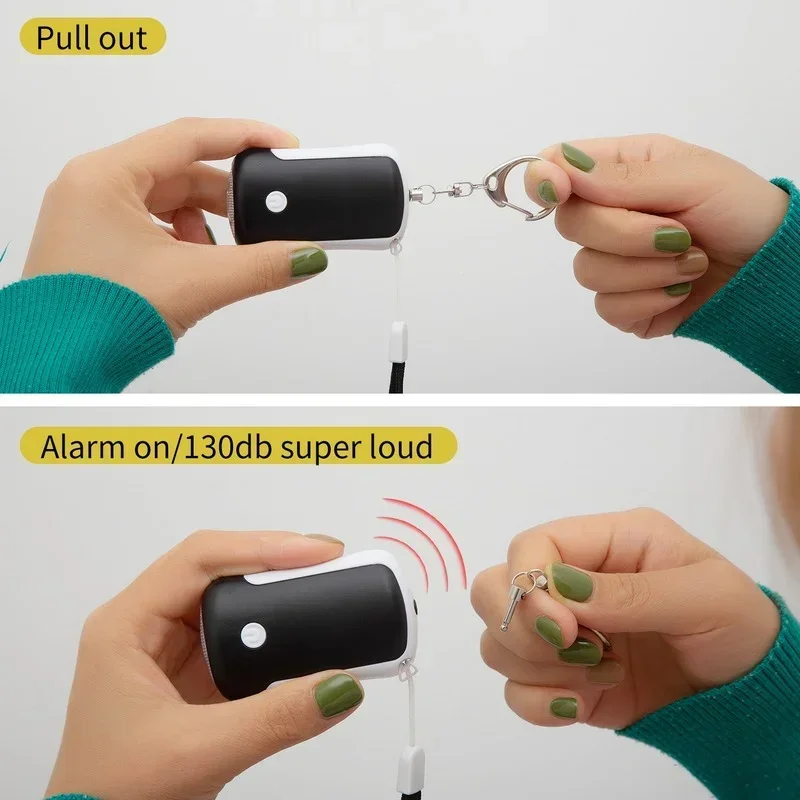 Rechargeable Self Defense Keychain Alarm-125 dB Loud Emergency Personal Siren Ring with LED Light – SOS Safety Alert Device