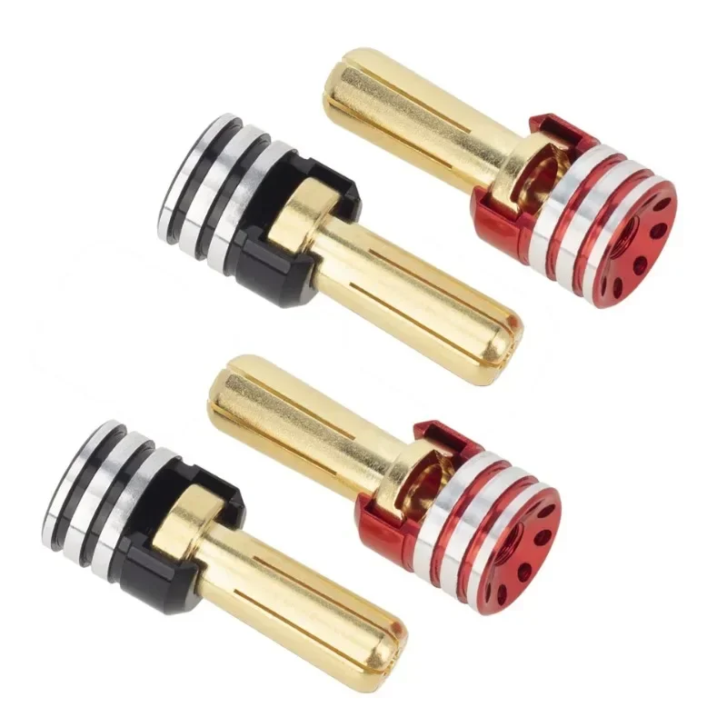 

4PCS RED 3.5mm/4.2mm/5.2mm Heat Sink Brass Bullet Banana Plug RC Car Battery Connector