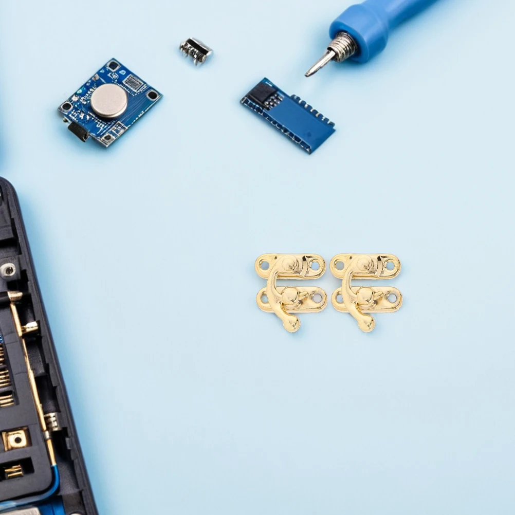 

20Pcs Retro Box Latch Hooks Vintage Cabinet Hardware Iron Jewelry Box Lock Latches Decorative Small Hasp for DIY Wood Boxes