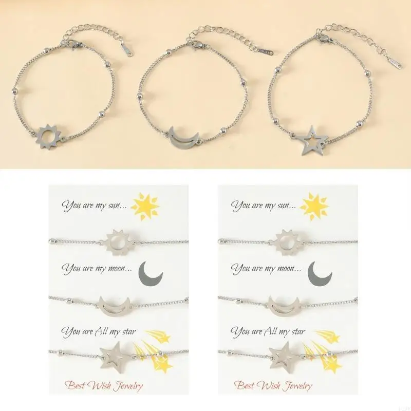for Sun Moon Star Friendship Matching Bracelets Distance Relationship Bracelets