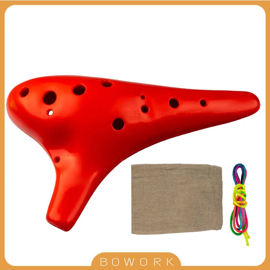 

RED Alto Ocarina Resin Material C Key 12 Hole Tuning Ocarina Flute Adult Children's Beginner Premium Musical Instruments Gifts