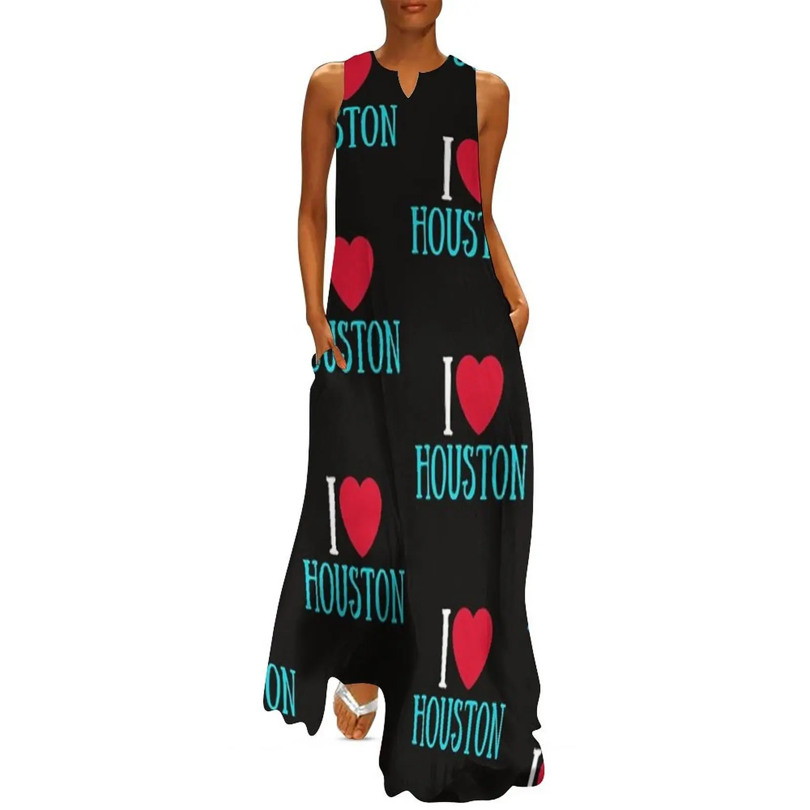 

I Love Houston Texas State Of America Souvenir Pride Long Dress women's evening dress 2025 dresses ladies 2025 summer