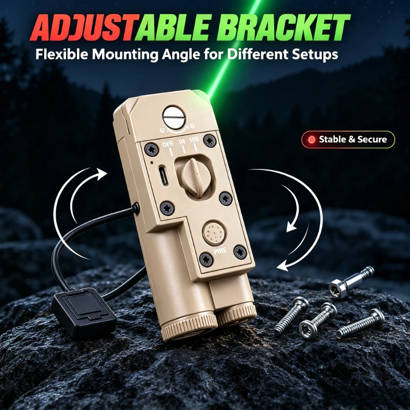 Dual Color Green Red Beam Light Module Set Remote Control, Adjustable Mount, Night Camping Lighting Accessory