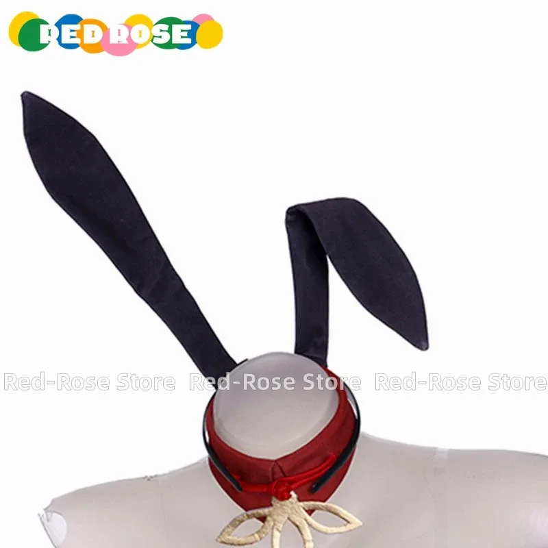 qq28LQGenshin Impact Hu Tao Bunny Girl Cosplay Halloween Mulher HomensQualquer Tamanho