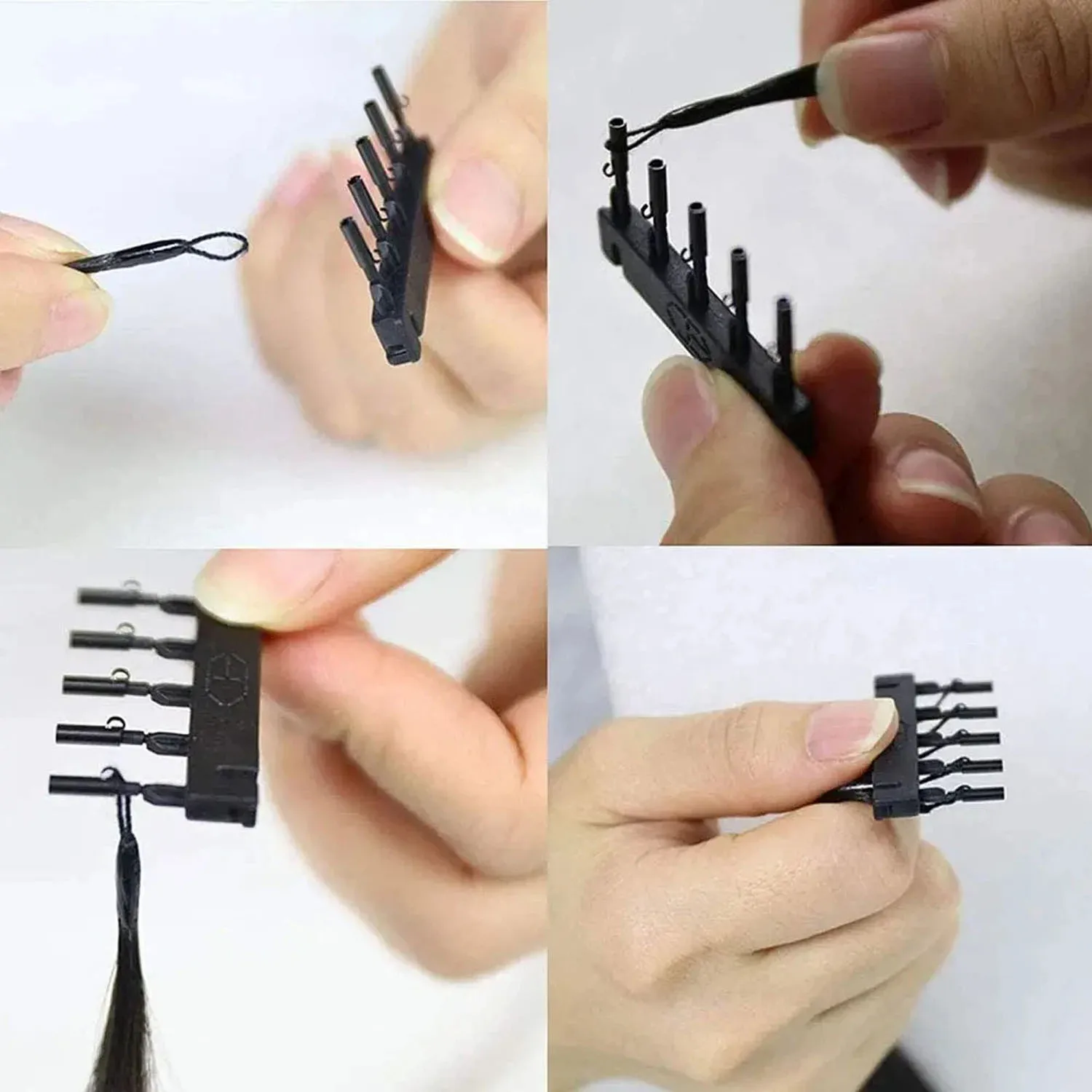 40pcs 6D 헤어 익스텐션 클립 3 색 새로운 전문 헤어 익스텐션 도구 블랙/브라운/금발 6D 헤어 익스텐션 기계용