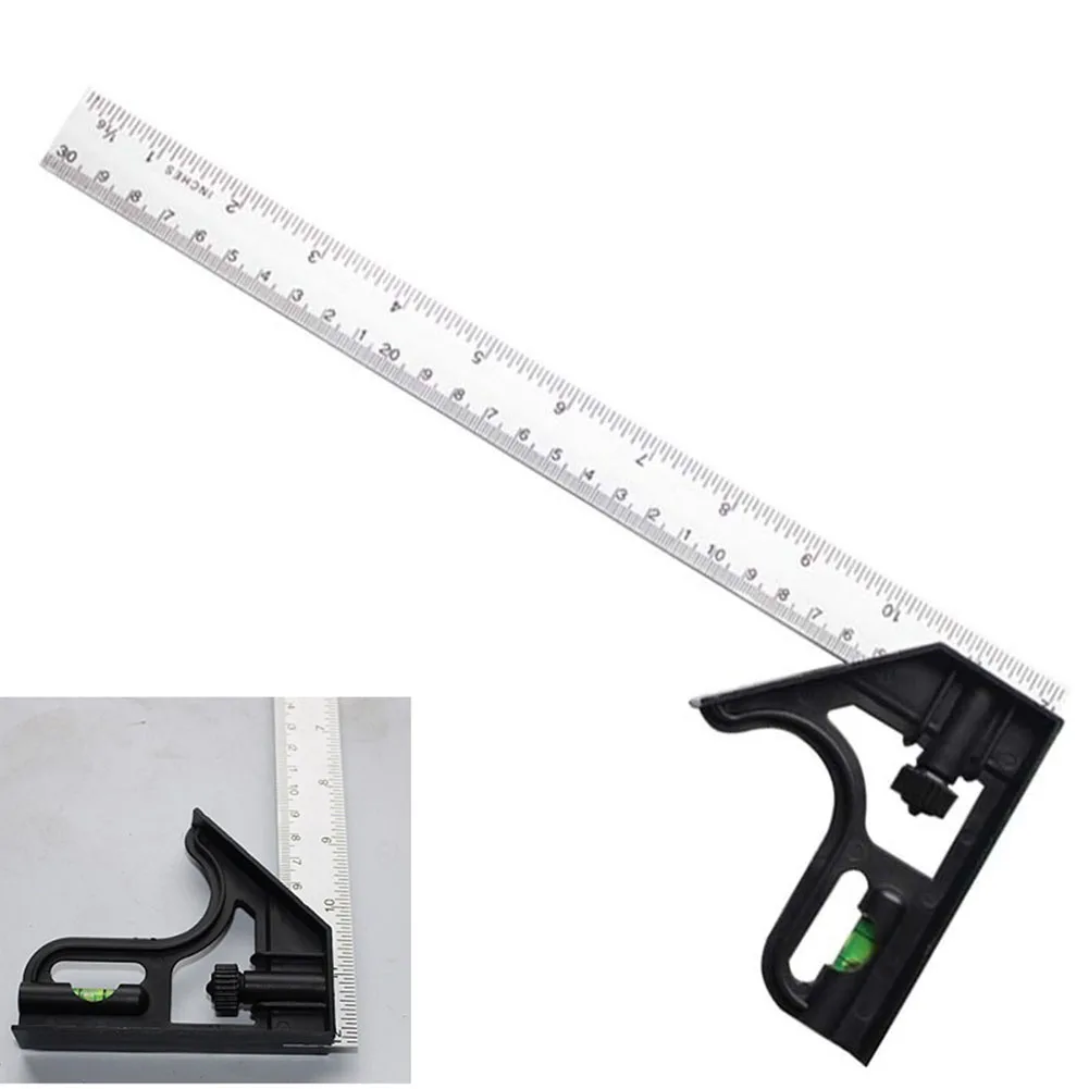 Nnovation Combination Angle Square Plastic 90° Angle Combination Level Tool Metric Protractor Ruler Square Stainless steel