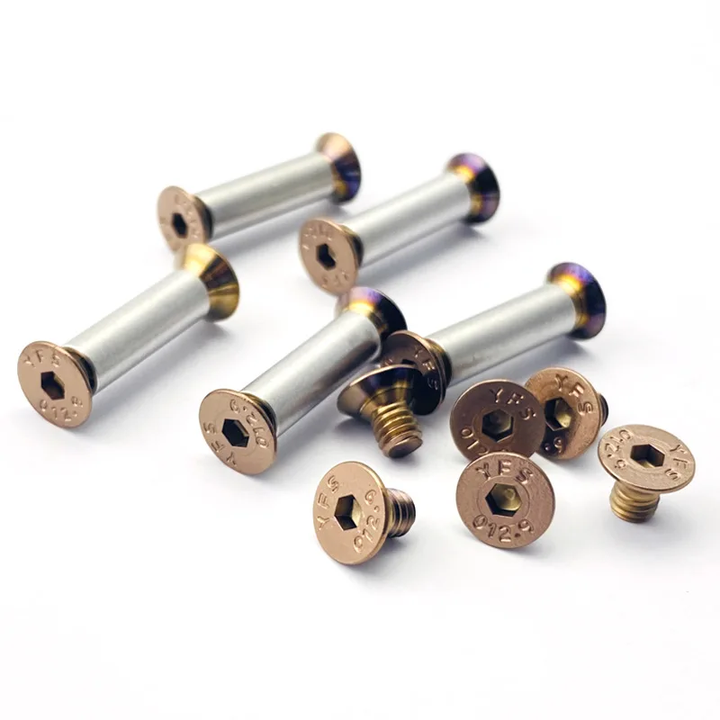 10Pcs/Lot 416 Stainless Steel Knife Handle Lock Screws - Shirogorov Knives Style, DIY Knife Making Rivet Bolt Fasteners