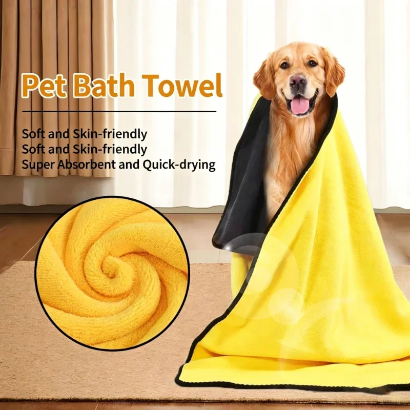Microfiber Pet Bath Towel Super Absorbent Quick Dry Soft Dog Cat Drying Grooming Towel