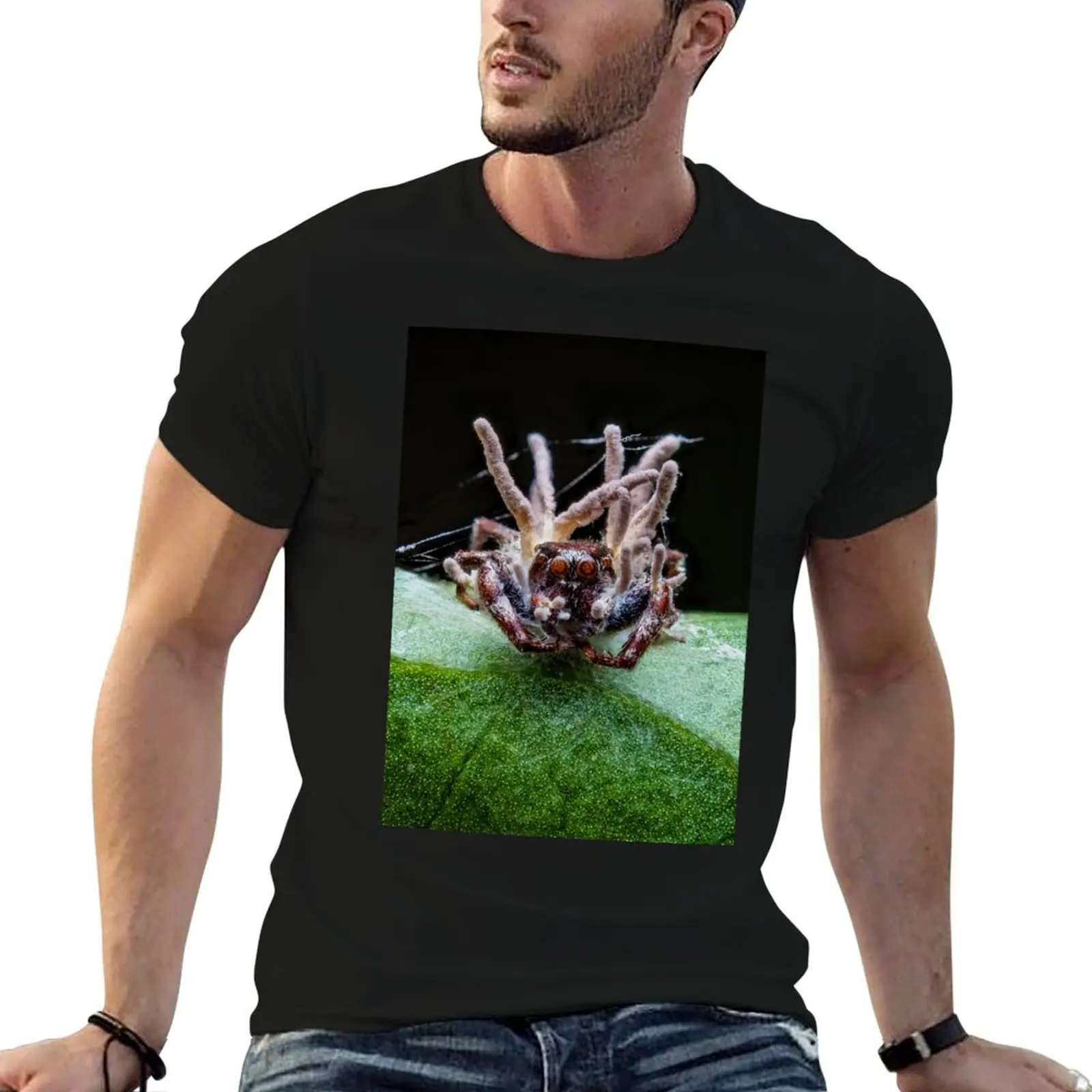

graphic t shirt shirts Zombie man t Jumping T-Shirt - Infection prints Cordyceps Spider with Fungus