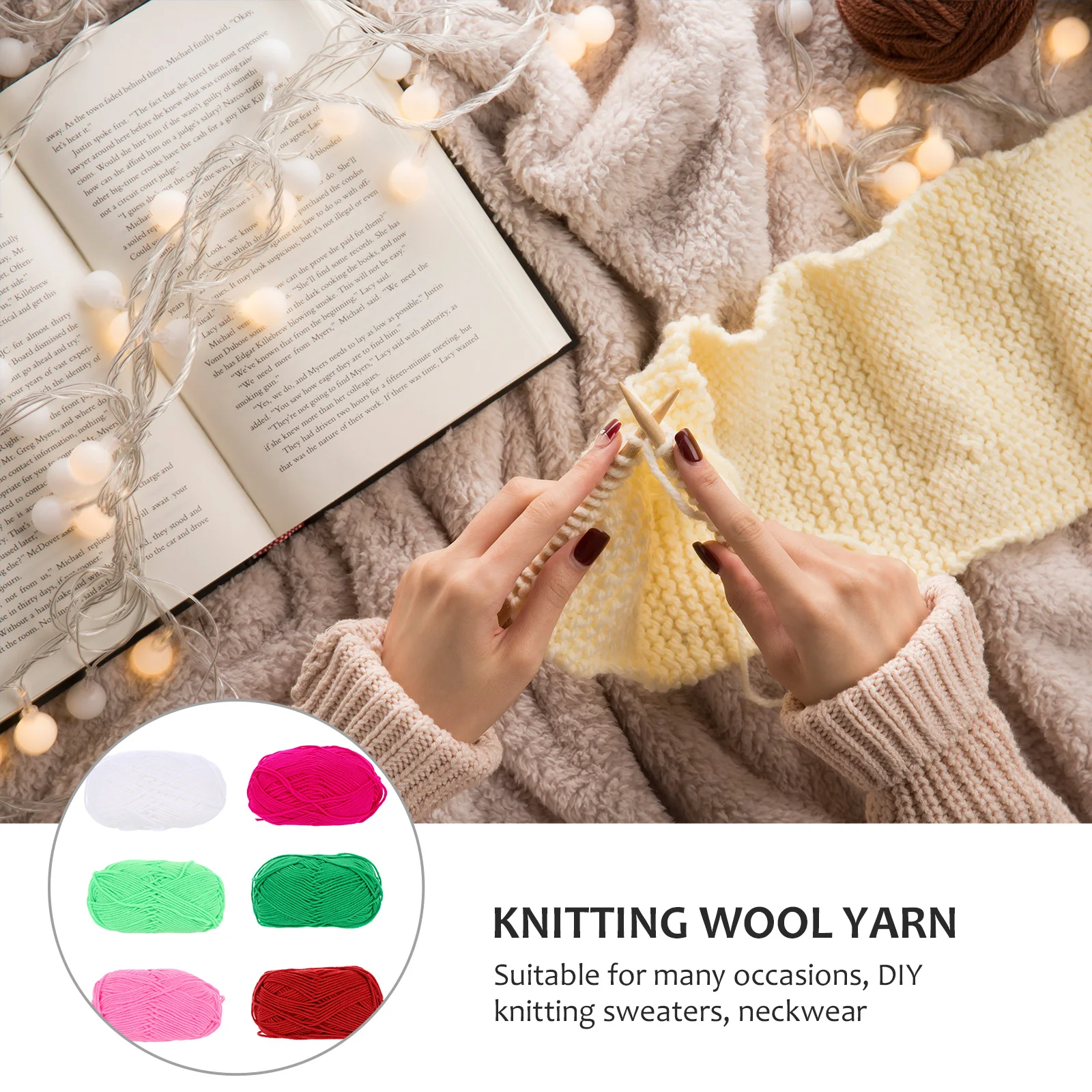 

6 Rolls Baby Combed Cotton Thread Knitting Wool Yarn Colorful Woolen Weave Hand Household DIY