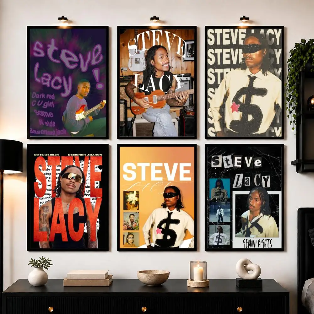 R&B S-Steve Lacy Poster Wall Art Sticker For Living Room Bedroom Bar Home Decor Mural Painting Decoration