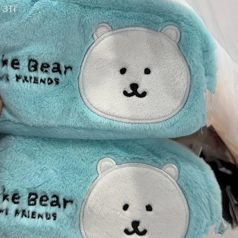 Cartoon Joke Bear Plush Student Pencil Case Large Capacity Cosmetic Storage Bag Office School Storage Supplies Zipper Pouch