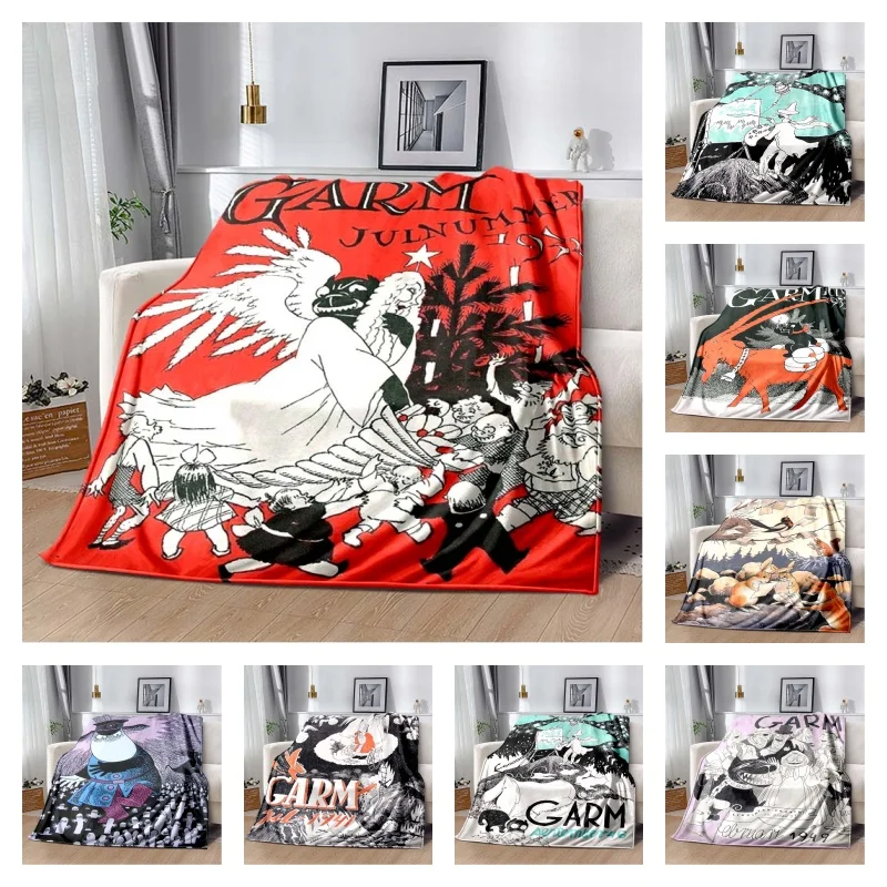 Manta de Franela con Estampado Navideño de Tove Jansson Garm, Suave, Cálida y Acogedora, para Decoración del Hogar, Regalo