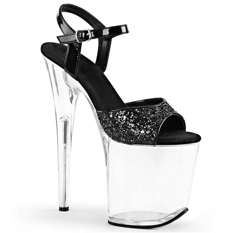 Sexy Crystal Transparent High Heels Fashion Show Walkable Waterproof Platform Steel Pole Dance Club Women's Shoes Fine Heel