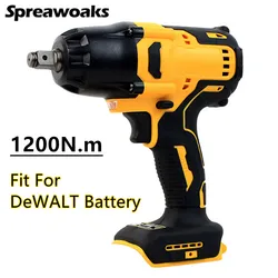 Llave de impacto sin escobillas, herramienta eléctrica de reparación de ruedas de coche, para Dewalt, batería de 20V, 1200n. M, 1/2