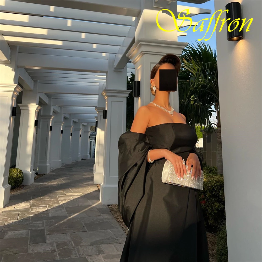 Op maat gemaakte strapless sjaal jersey a-lijn avondjurk vloerlengte elegante speciale gelegenheidsjurken temperament galajurken